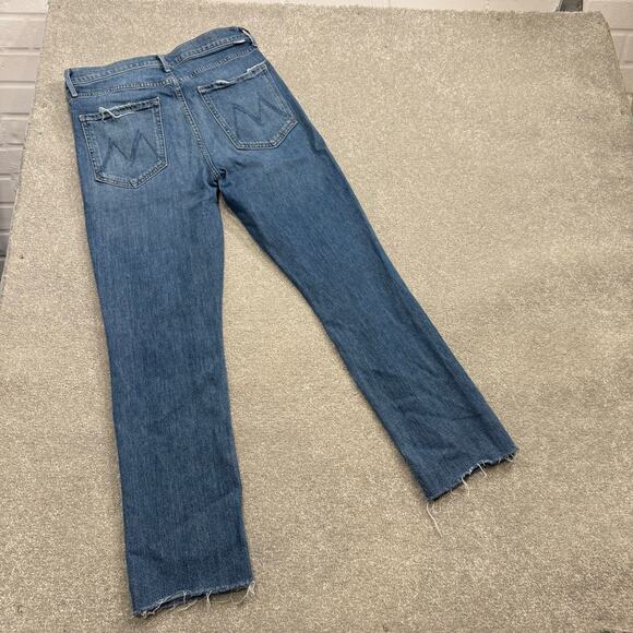 Mother The Pixie Dazzler Sz 30 Ankle Fray Boogie Down Blue High Rise Stretch - Picture 5 of 16